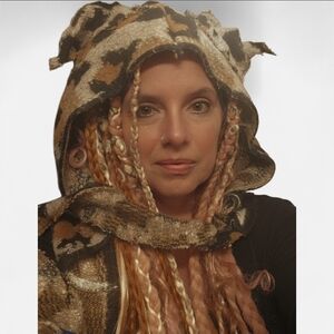 Animal Print Hood Scarf Festival Hat Dread Cover